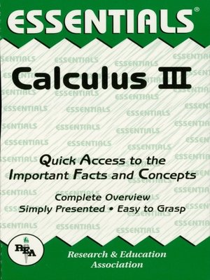 cover image of Calculus III Essentials